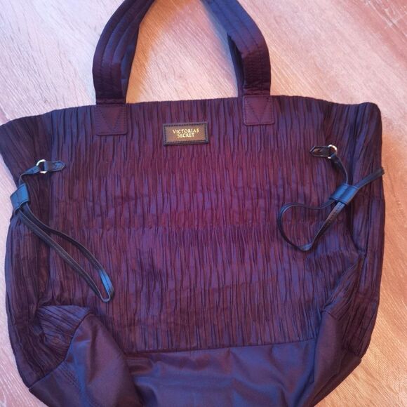 90s HUGE Victoria's Secret Tote Bag Zippered Black Trendy - Picture 2 of 8